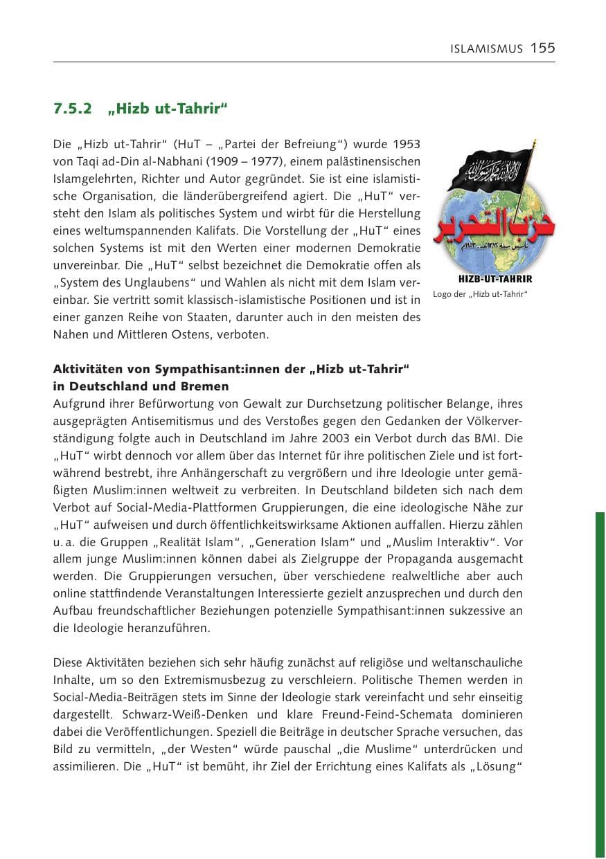 Seite 154 des Verfassungsschutzbericht 2023 Bremen