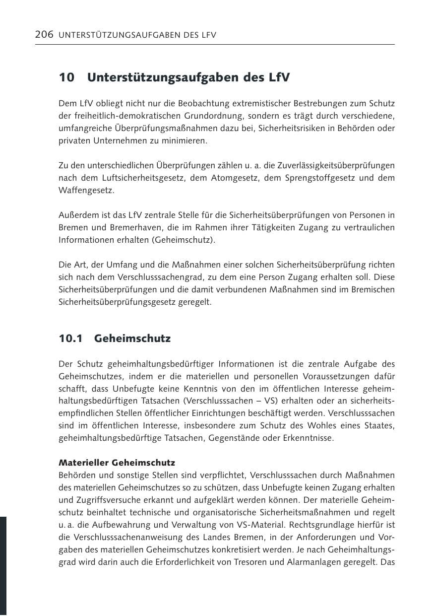 Seite 205 des Verfassungsschutzbericht 2023 Bremen