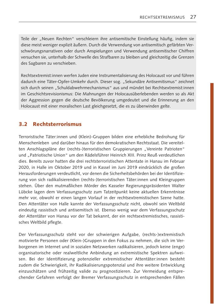 Seite 26 des Verfassungsschutzbericht 2023 Bremen