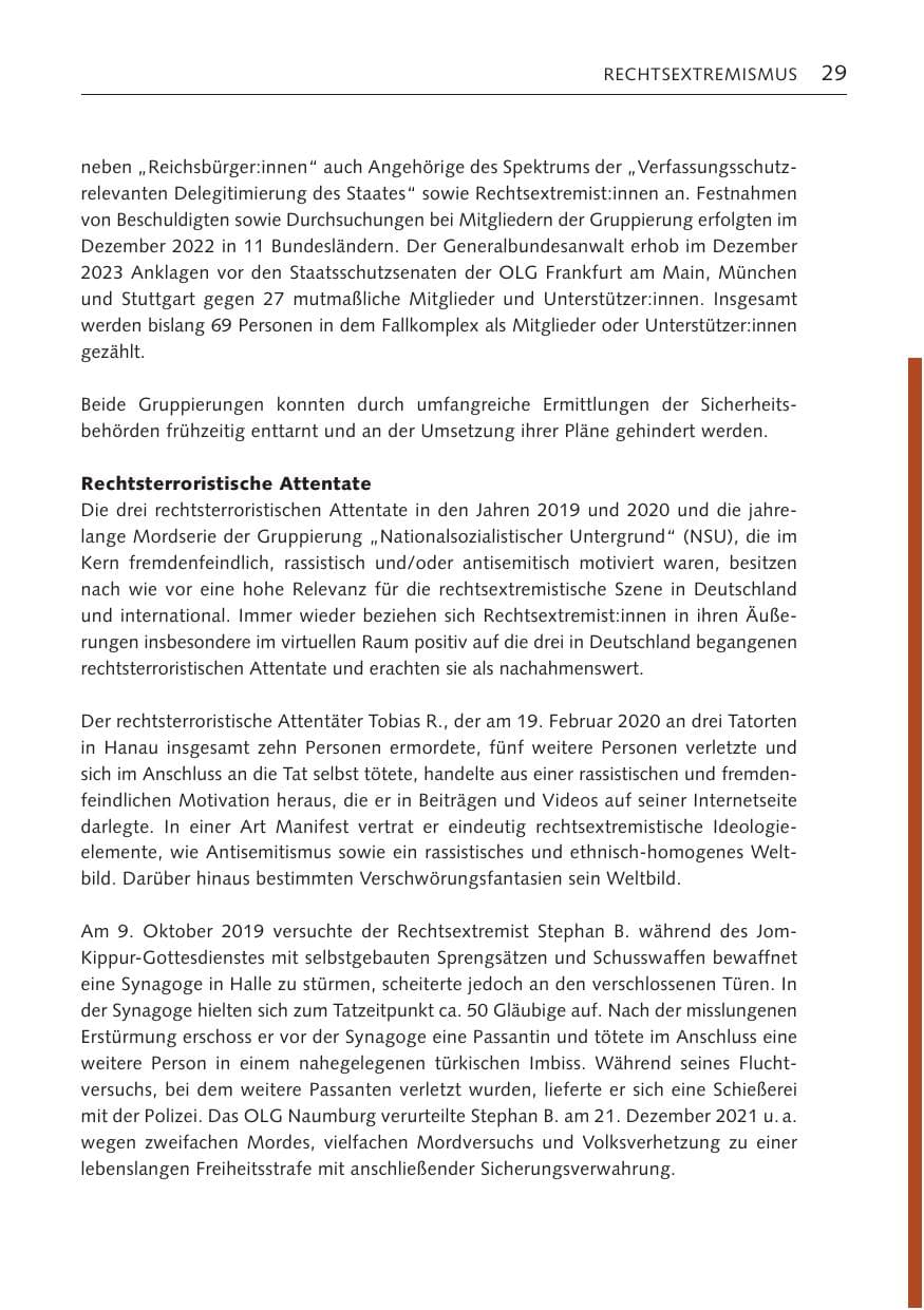 Seite 28 des Verfassungsschutzbericht 2023 Bremen