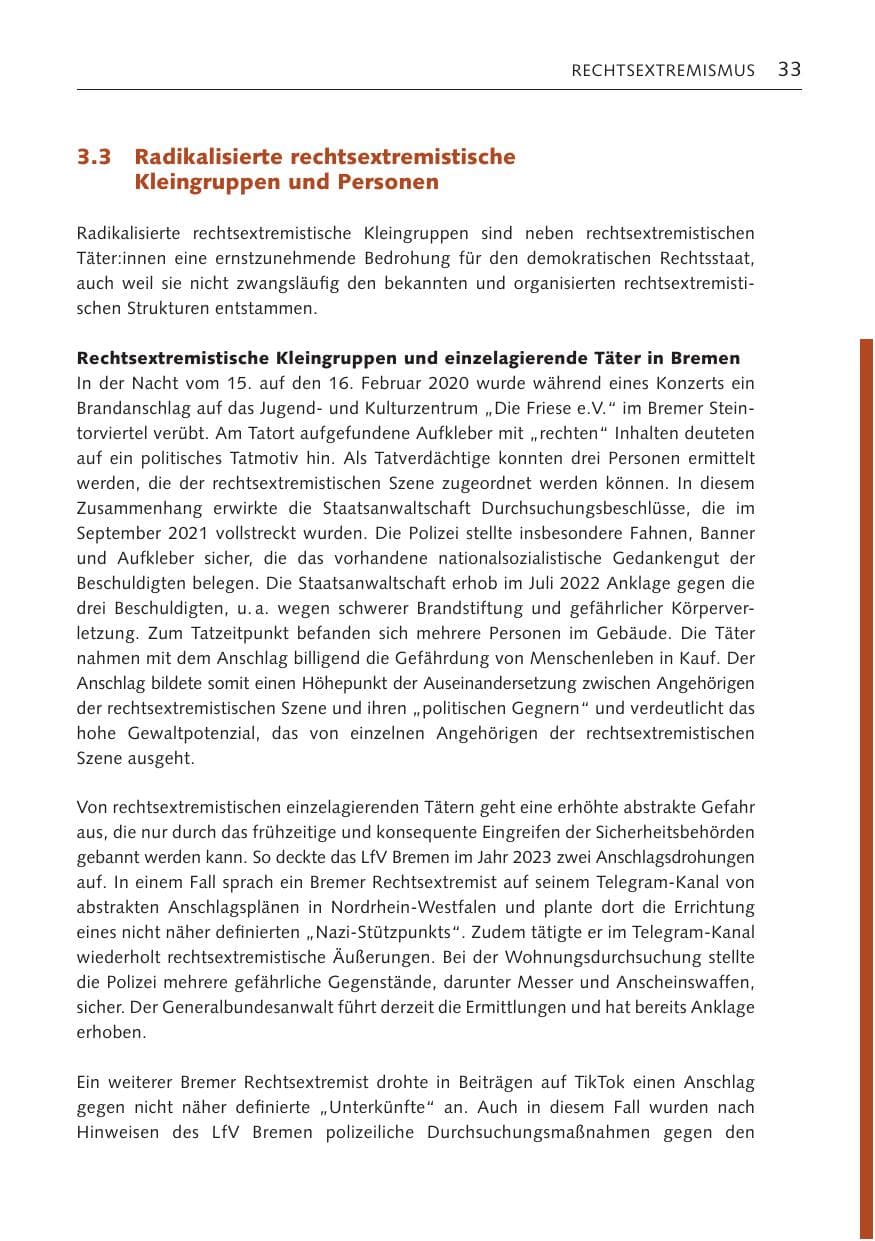 Seite 32 des Verfassungsschutzbericht 2023 Bremen