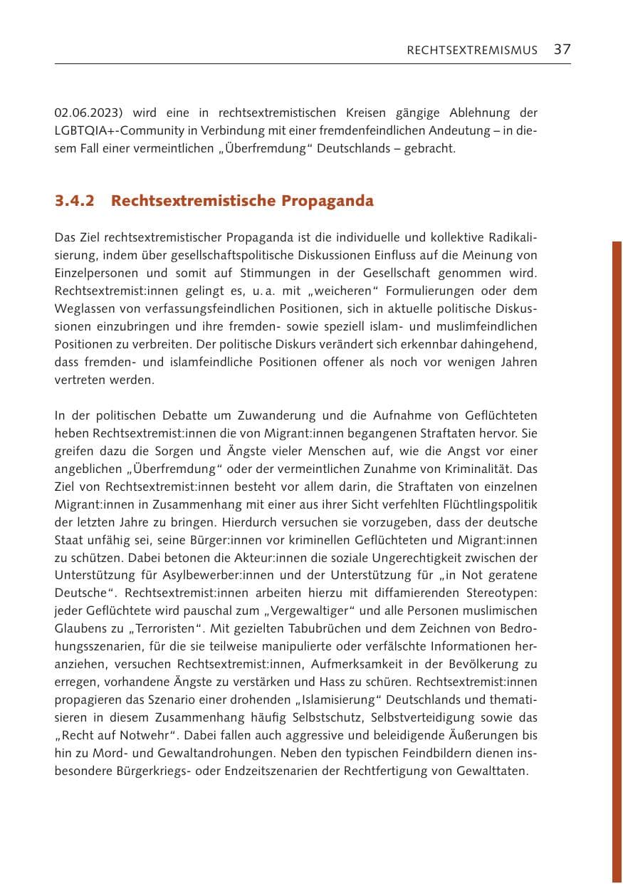 Seite 36 des Verfassungsschutzbericht 2023 Bremen