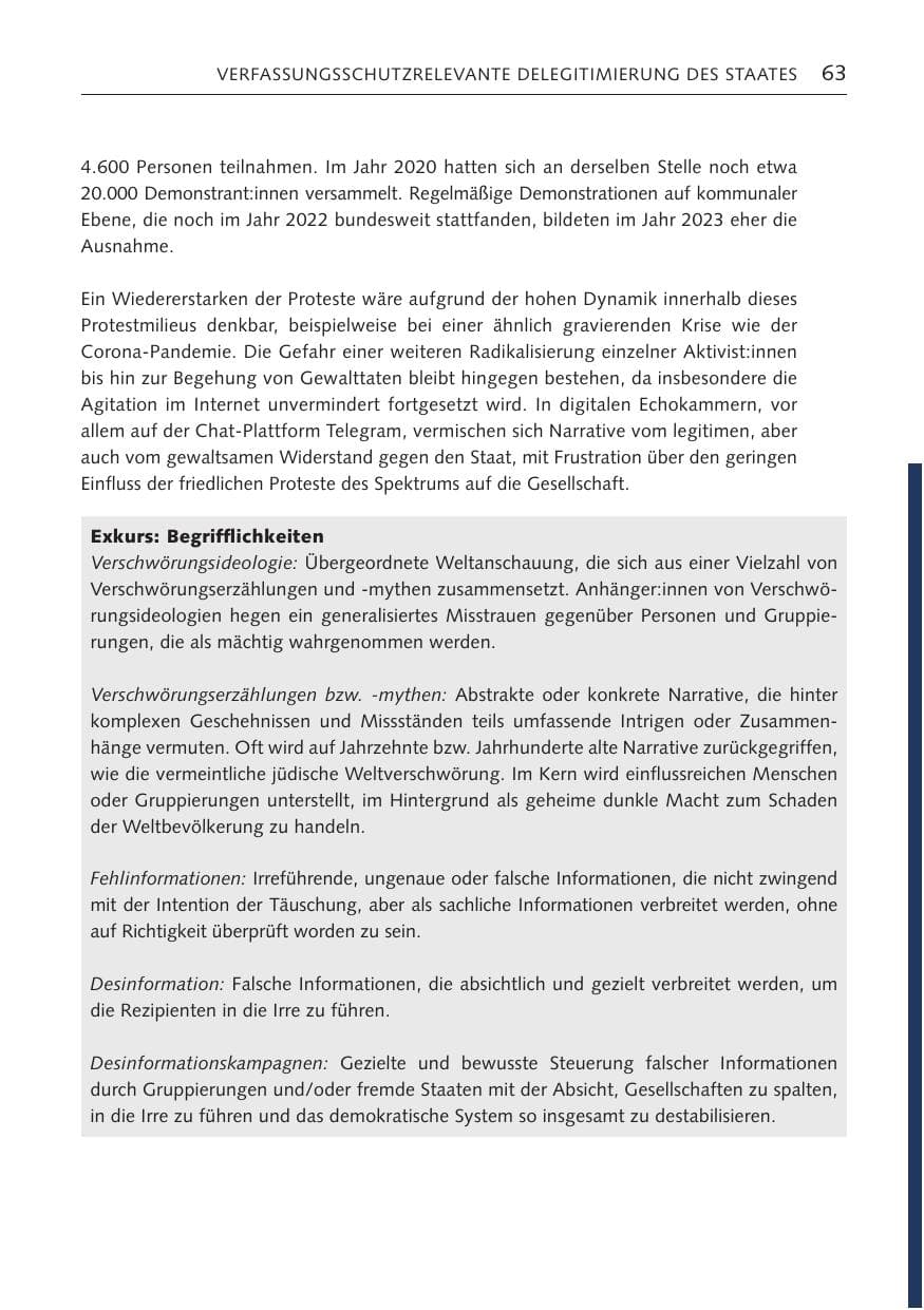 Seite 62 des Verfassungsschutzbericht 2023 Bremen