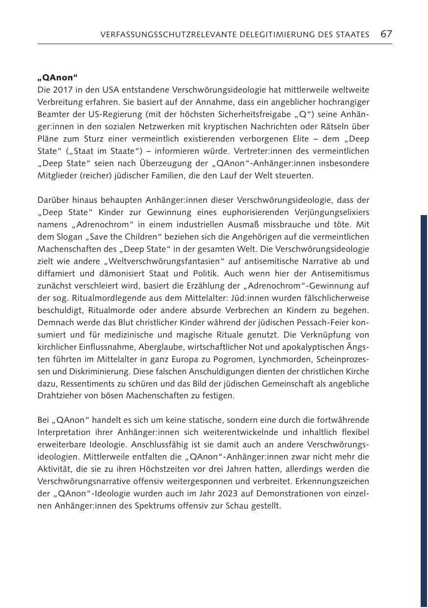 Seite 66 des Verfassungsschutzbericht 2023 Bremen