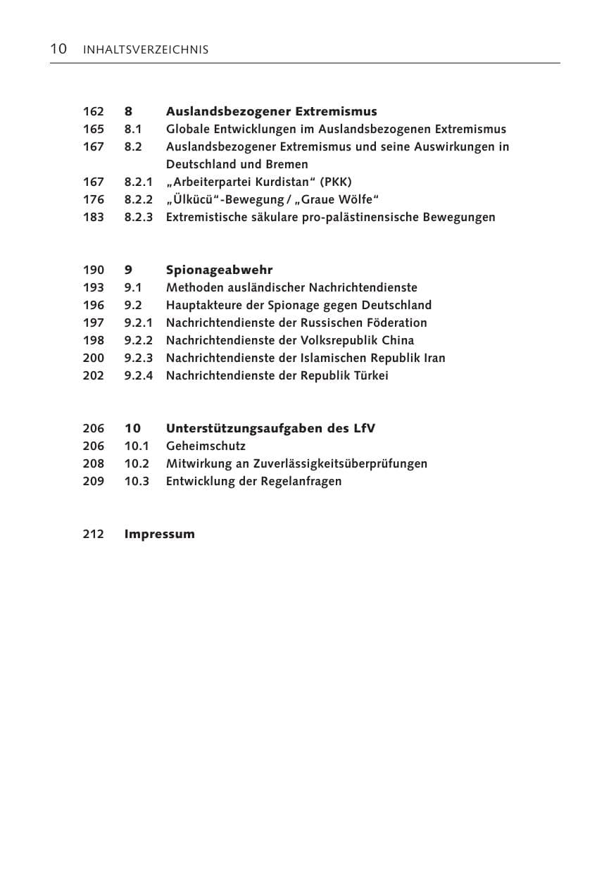 Seite 9 des Verfassungsschutzbericht 2023 Bremen