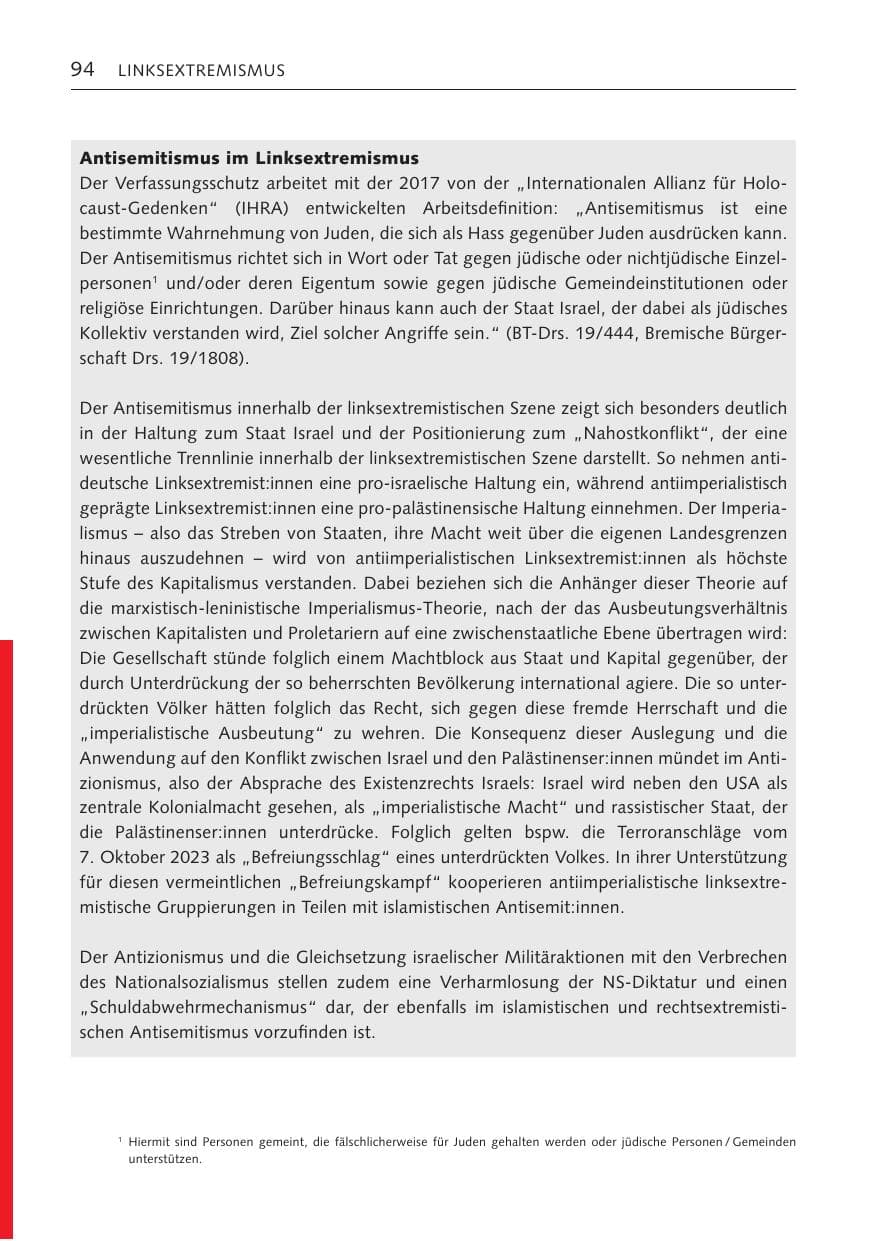 Seite 93 des Verfassungsschutzbericht 2023 Bremen