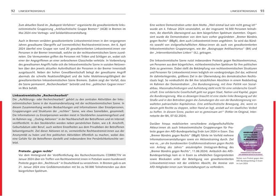 Seite 48 des Verfassungsschutzbericht 2024 Bremen
