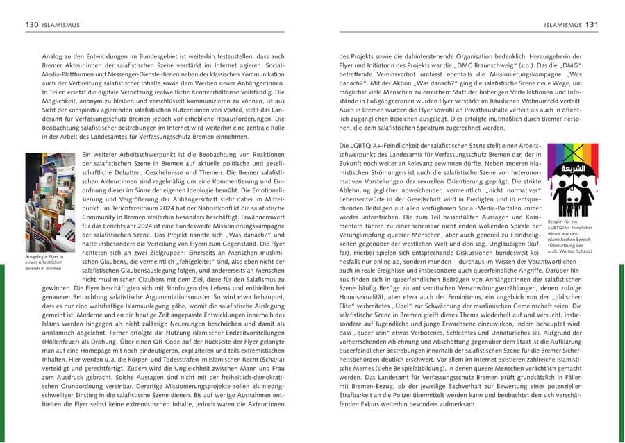 Seite 67 des Verfassungsschutzbericht 2024 Bremen