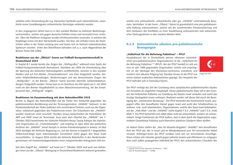 Seite 85 des Verfassungsschutzbericht 2024 Bremen