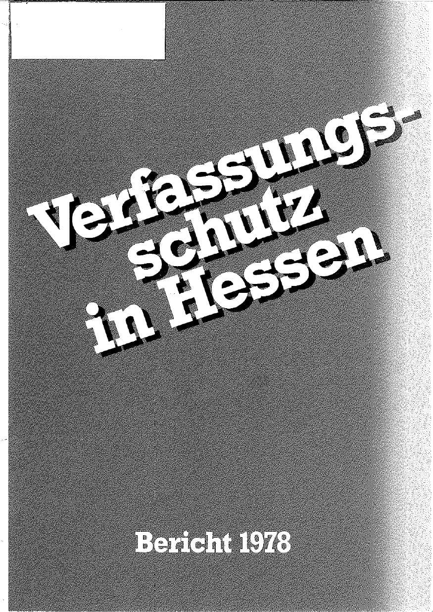 Seite 1 des Verfassungsschutzbericht 1978 Hessen
