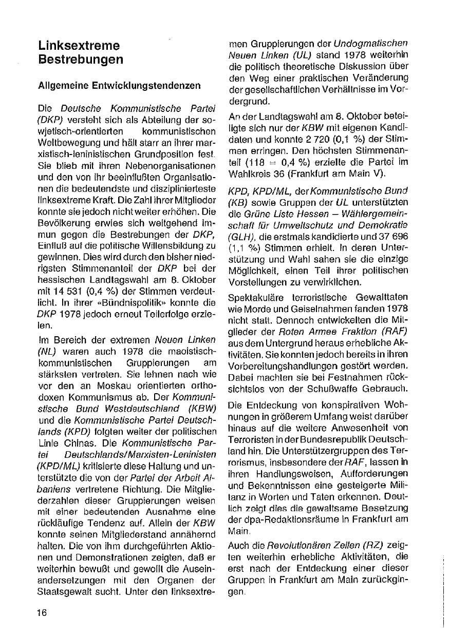 Seite 17 des Verfassungsschutzbericht 1978 Hessen