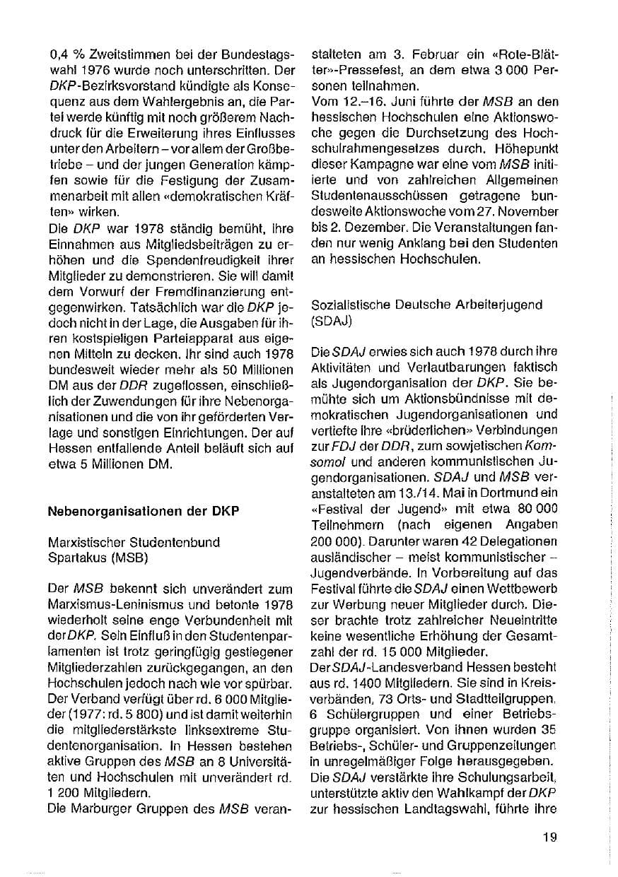 Seite 20 des Verfassungsschutzbericht 1978 Hessen