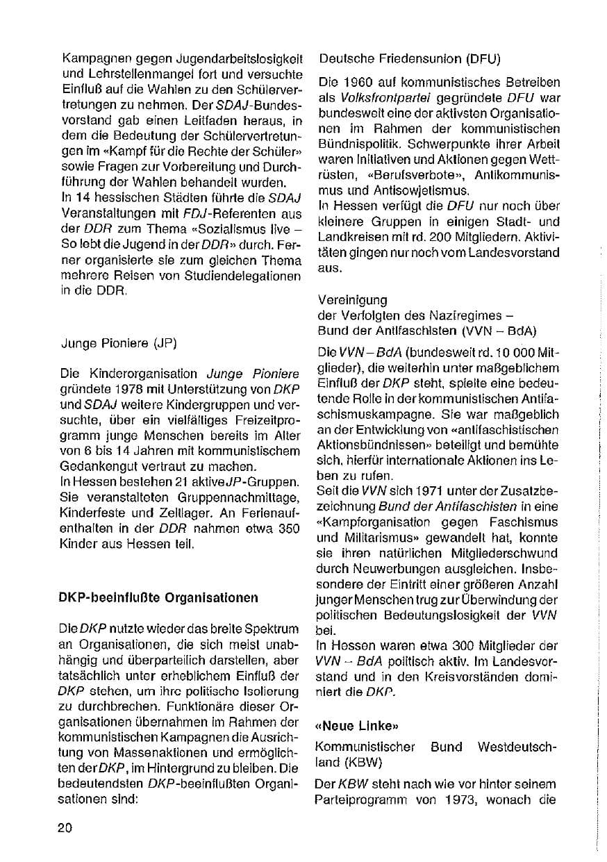 Seite 21 des Verfassungsschutzbericht 1978 Hessen