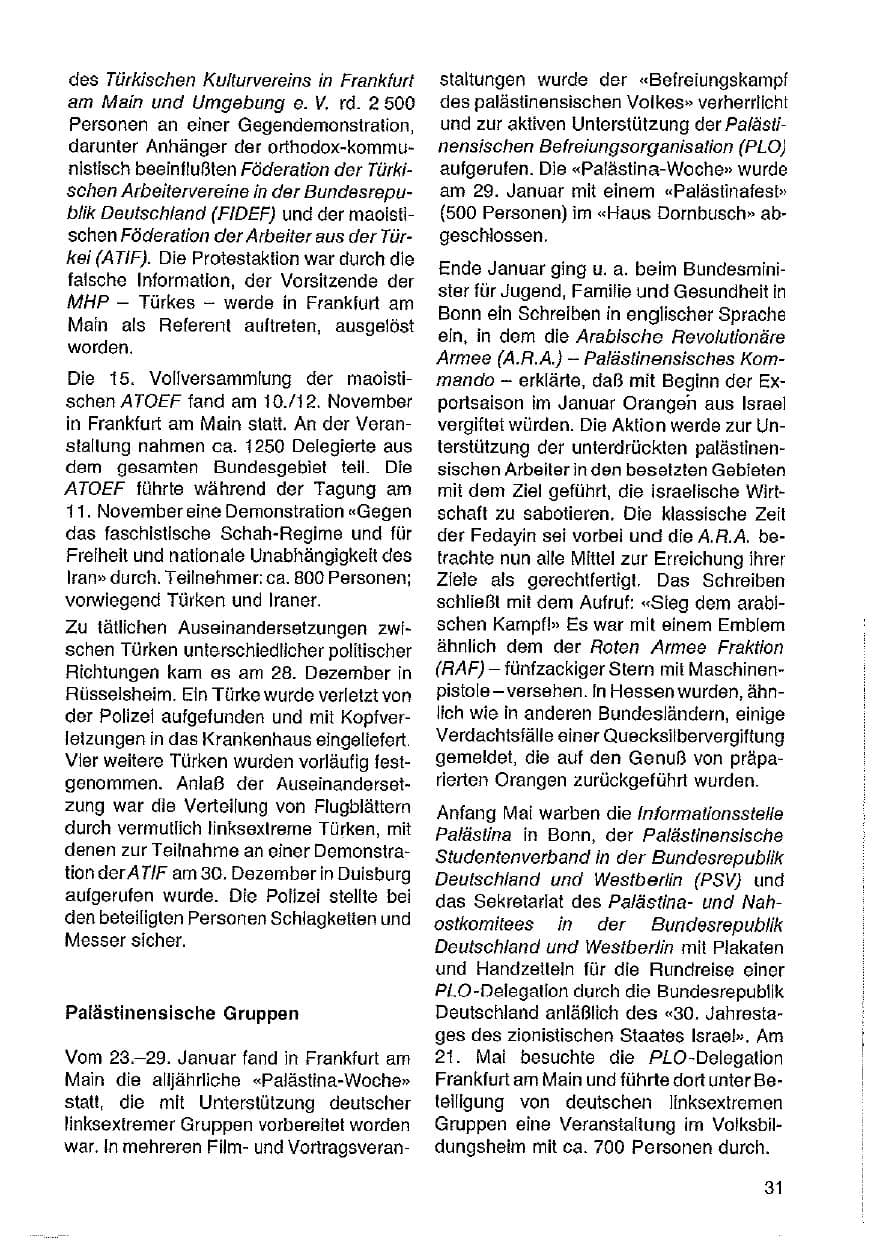 Seite 32 des Verfassungsschutzbericht 1978 Hessen