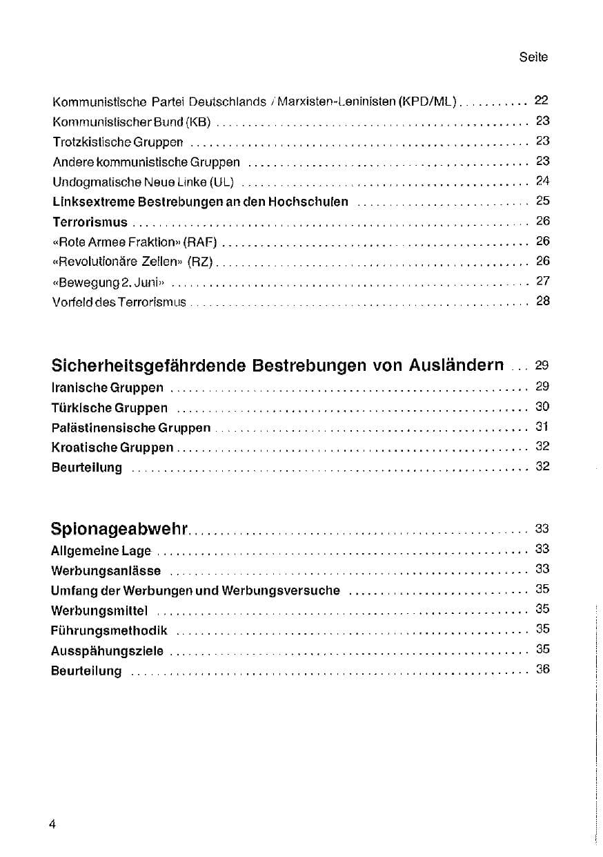 Seite 5 des Verfassungsschutzbericht 1978 Hessen