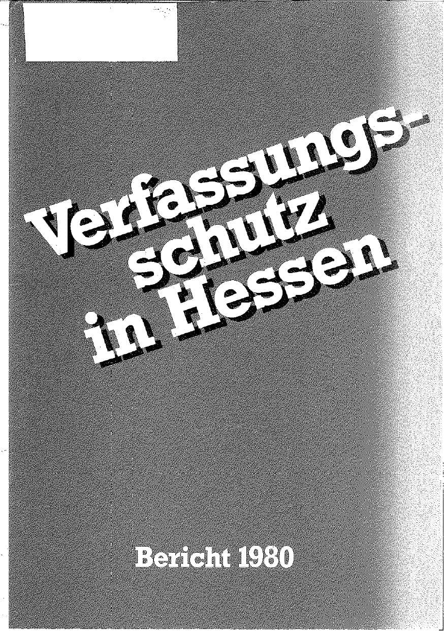 Seite 1 des Verfassungsschutzbericht 1980 Hessen