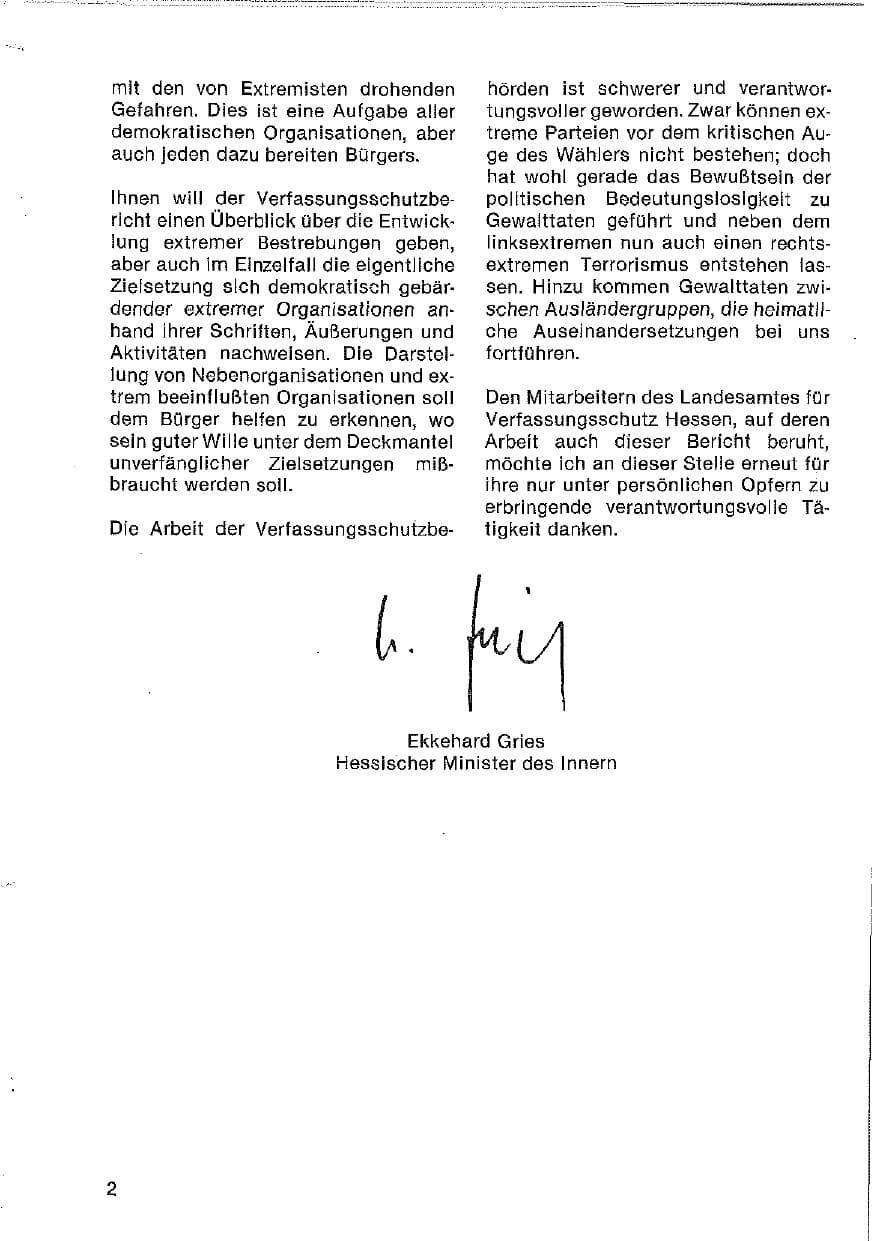 Seite 3 des Verfassungsschutzbericht 1980 Hessen