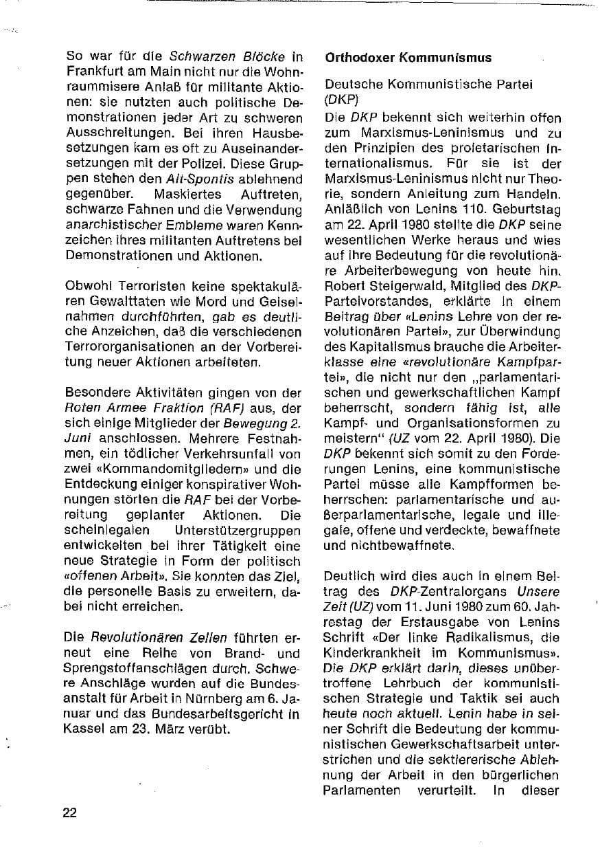 Seite 23 des Verfassungsschutzbericht 1980 Hessen