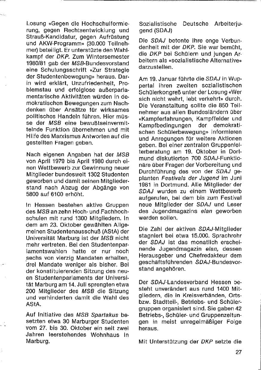 Seite 28 des Verfassungsschutzbericht 1980 Hessen