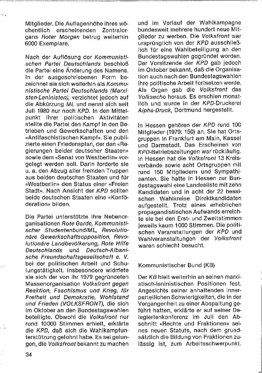 Seite 35 des Verfassungsschutzbericht 1980 Hessen