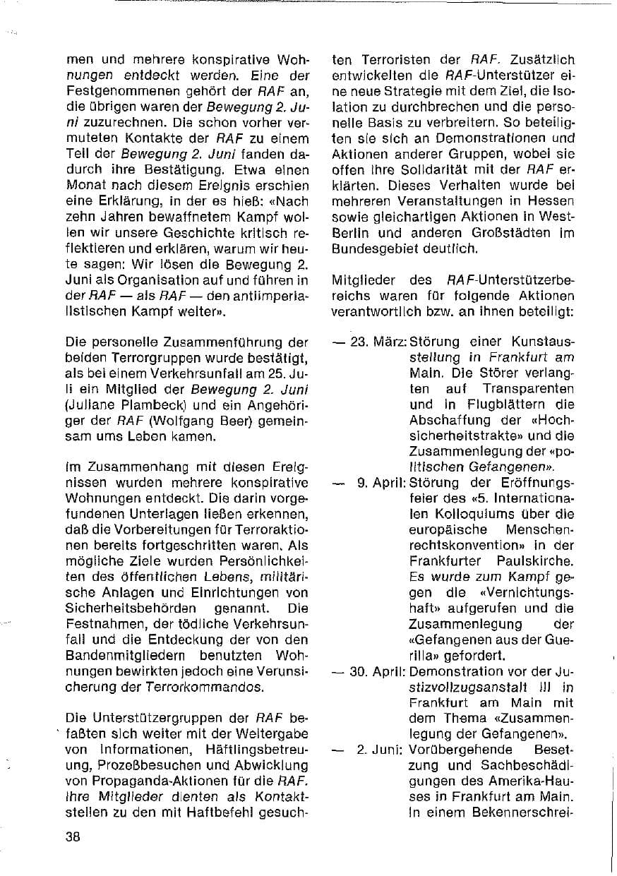 Seite 39 des Verfassungsschutzbericht 1980 Hessen