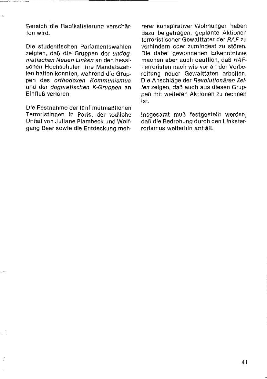 Seite 42 des Verfassungsschutzbericht 1980 Hessen