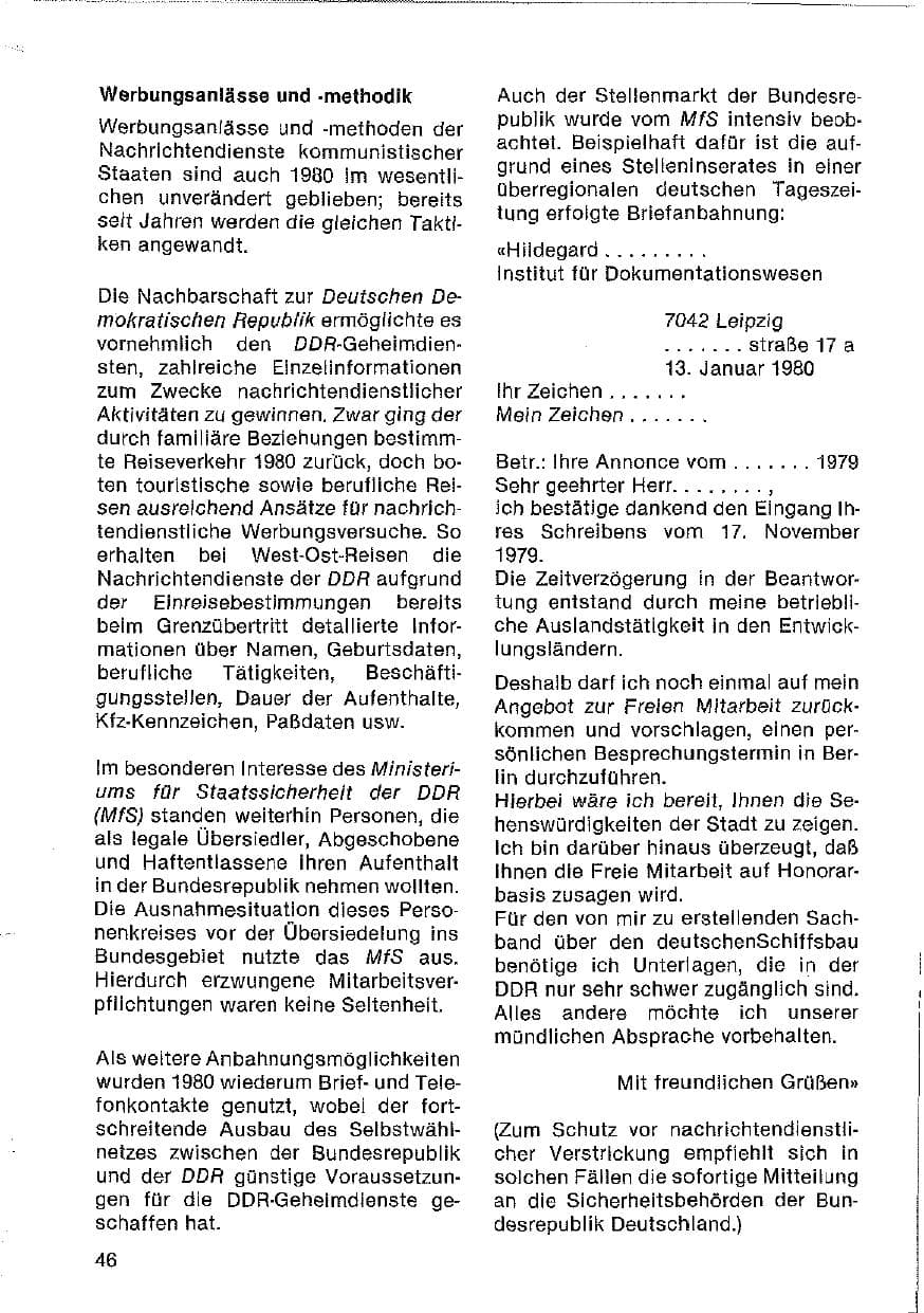 Seite 47 des Verfassungsschutzbericht 1980 Hessen