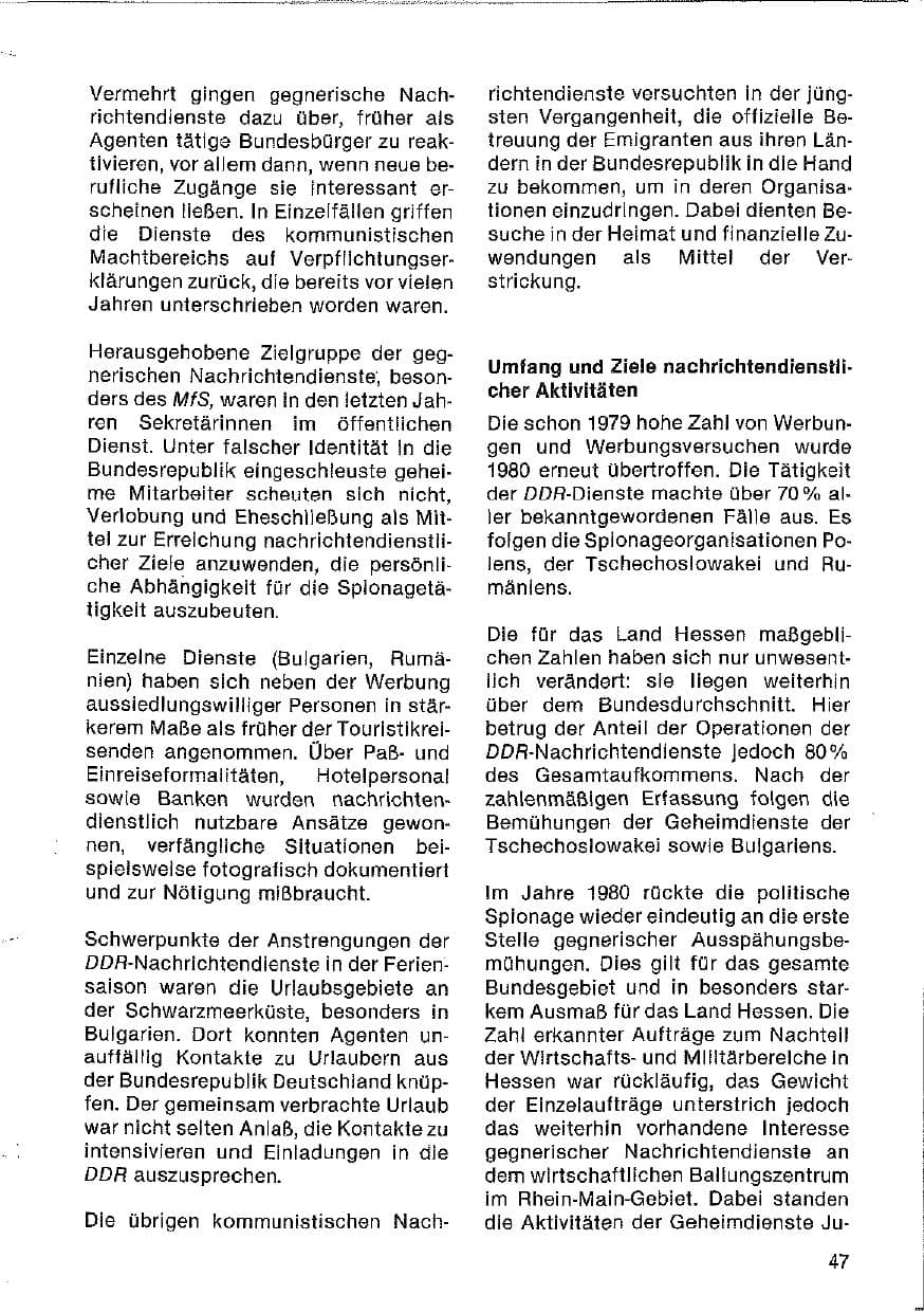 Seite 48 des Verfassungsschutzbericht 1980 Hessen