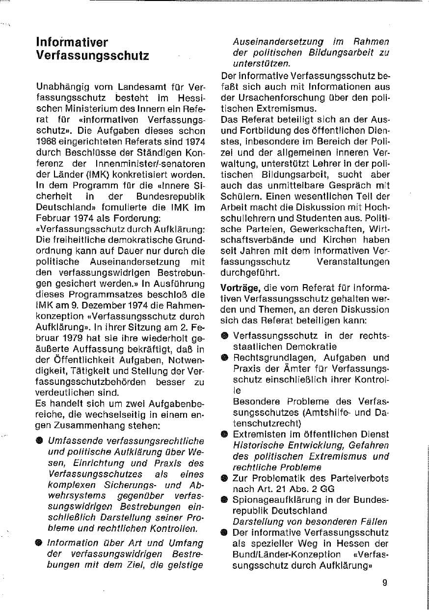 Seite 10 des Verfassungsschutzbericht 1980 Hessen