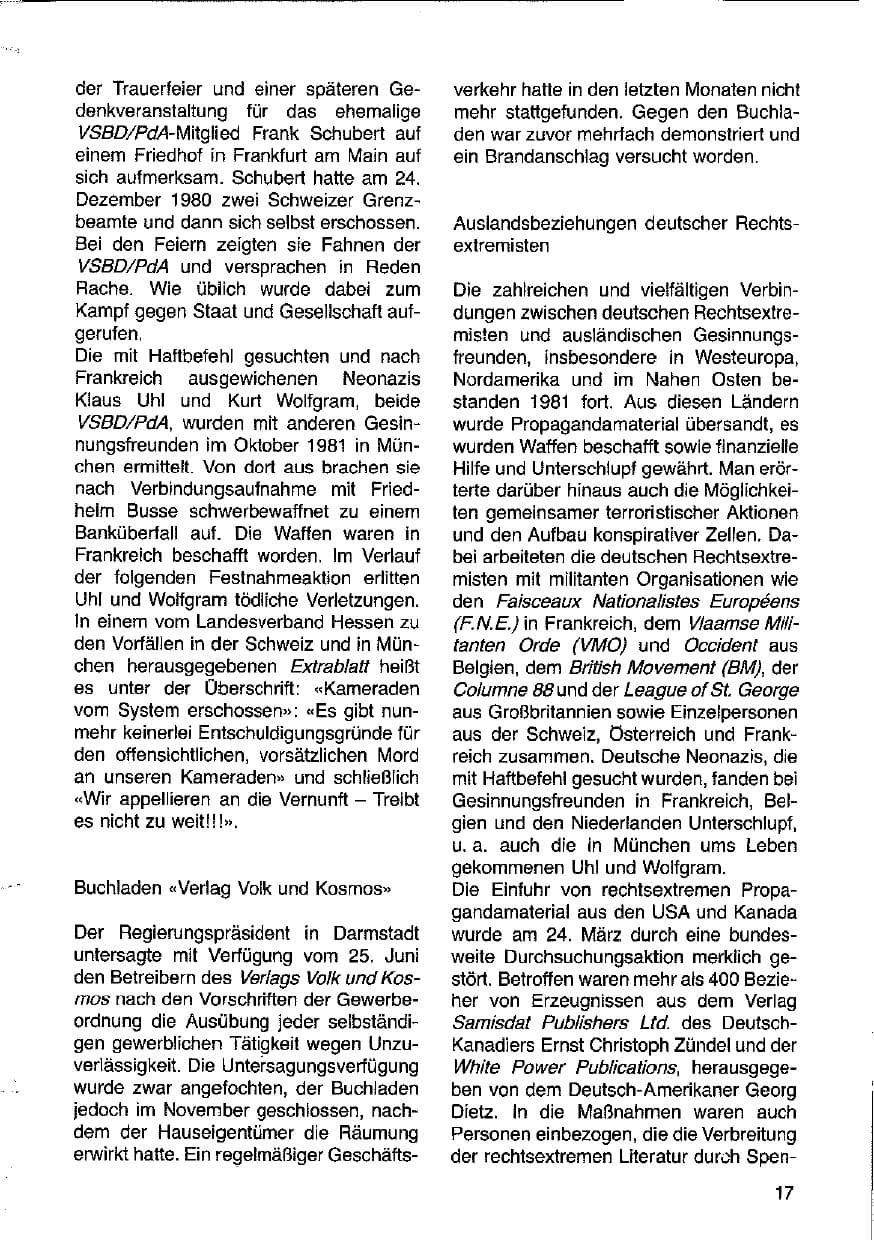 Seite 18 des Verfassungsschutzbericht 1981 Hessen