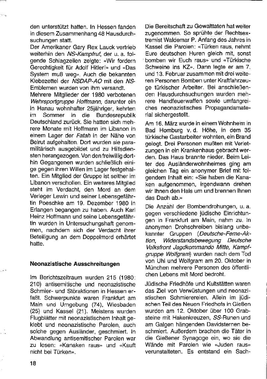 Seite 19 des Verfassungsschutzbericht 1981 Hessen