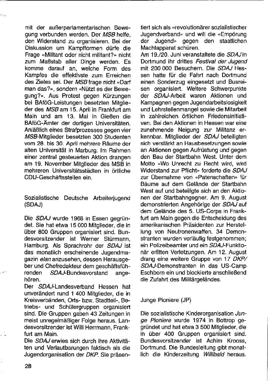 Seite 29 des Verfassungsschutzbericht 1981 Hessen