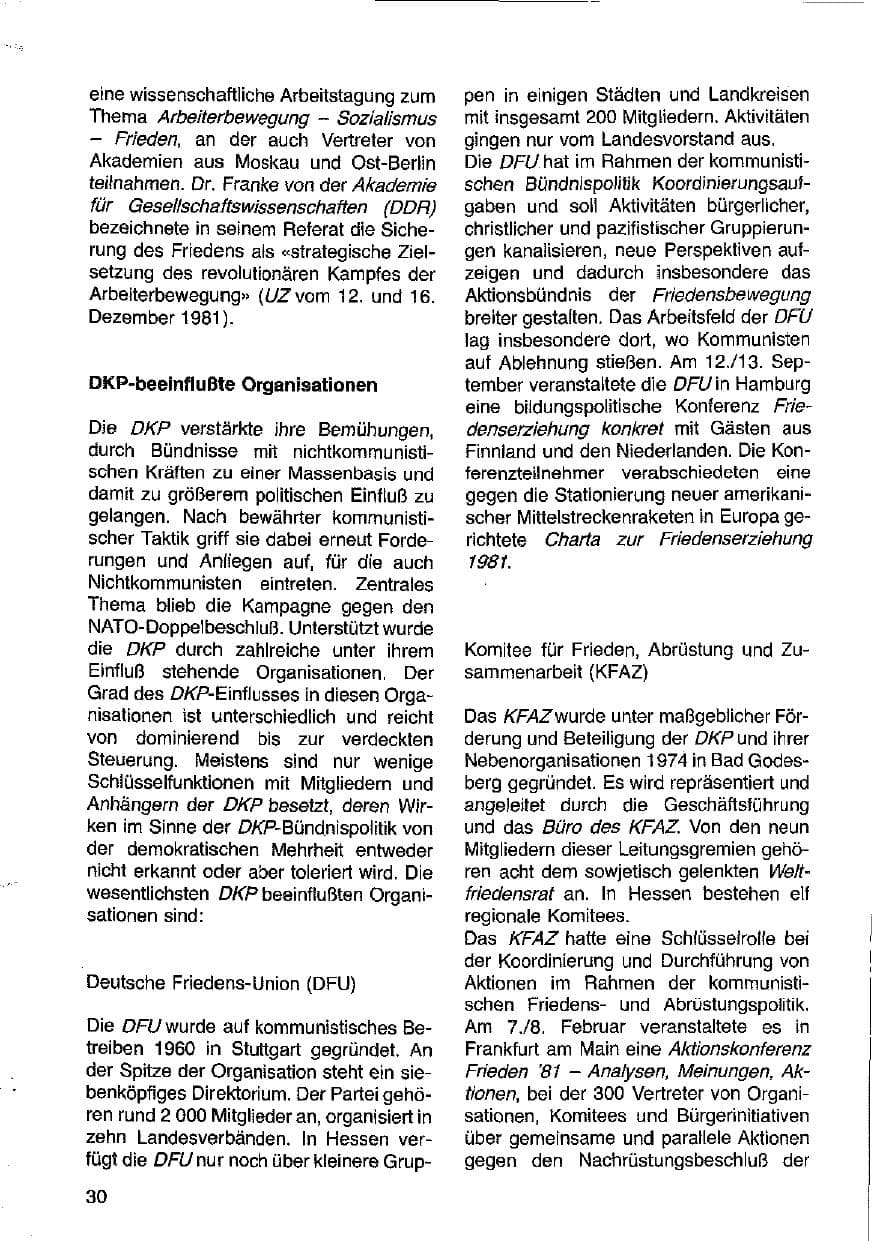 Seite 31 des Verfassungsschutzbericht 1981 Hessen