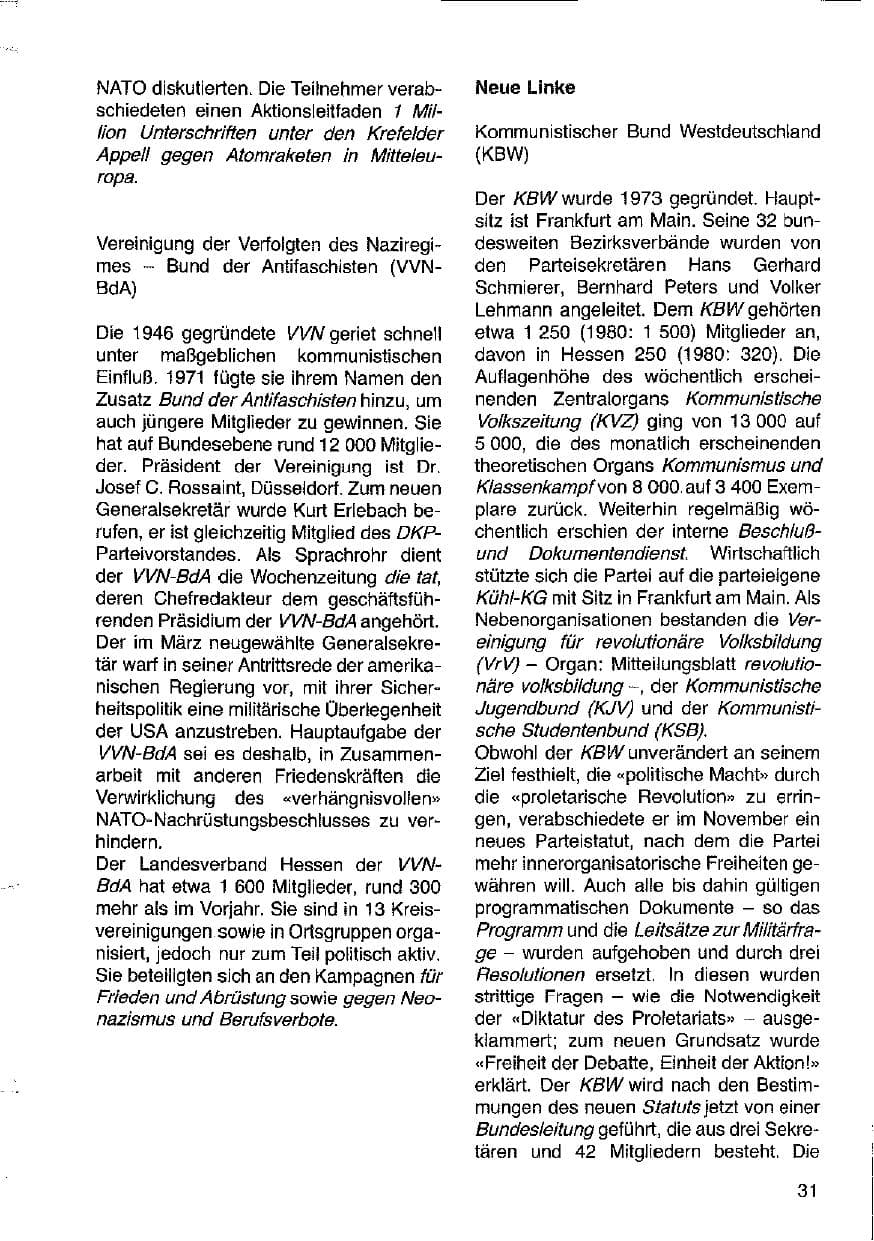 Seite 32 des Verfassungsschutzbericht 1981 Hessen