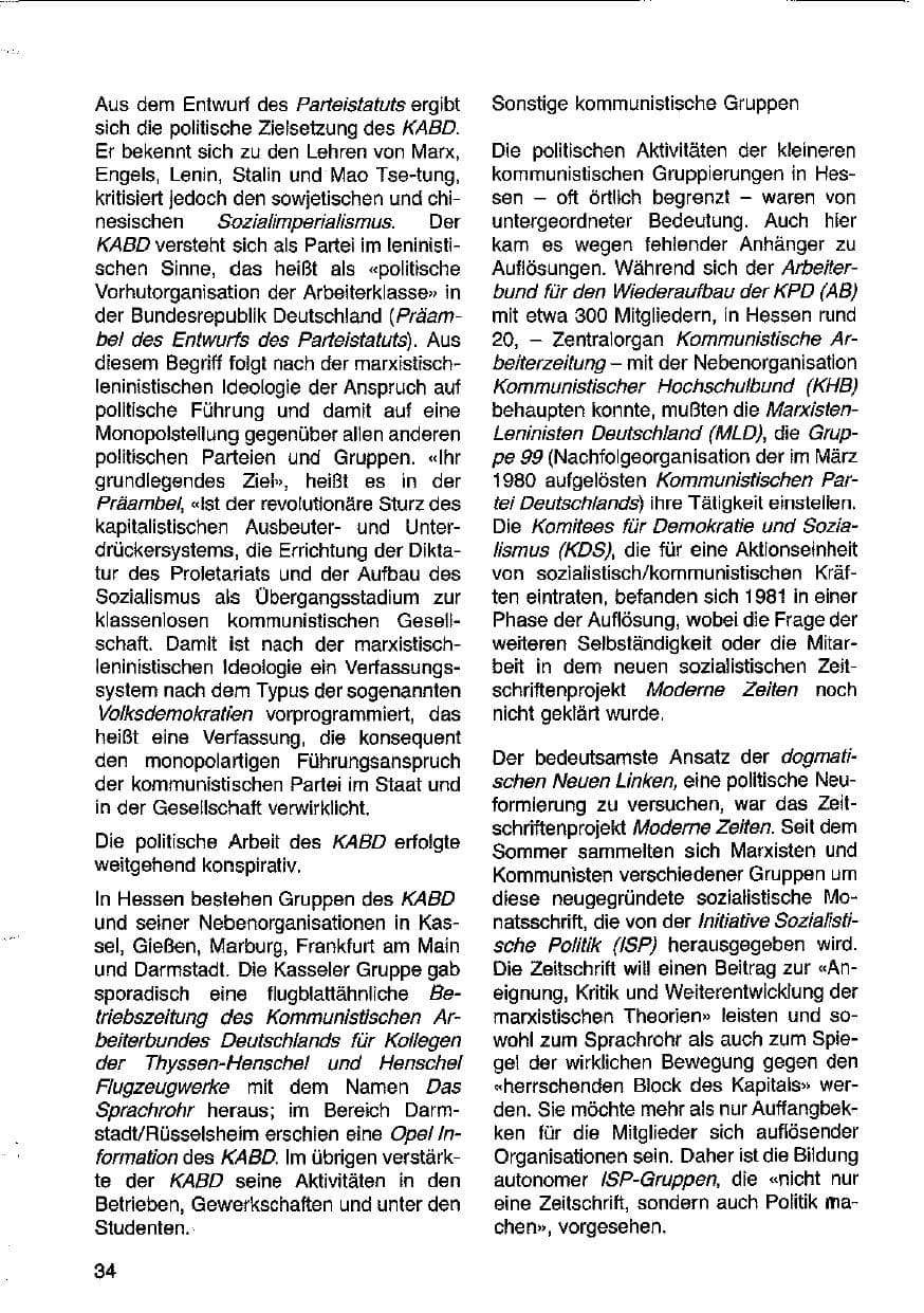 Seite 35 des Verfassungsschutzbericht 1981 Hessen