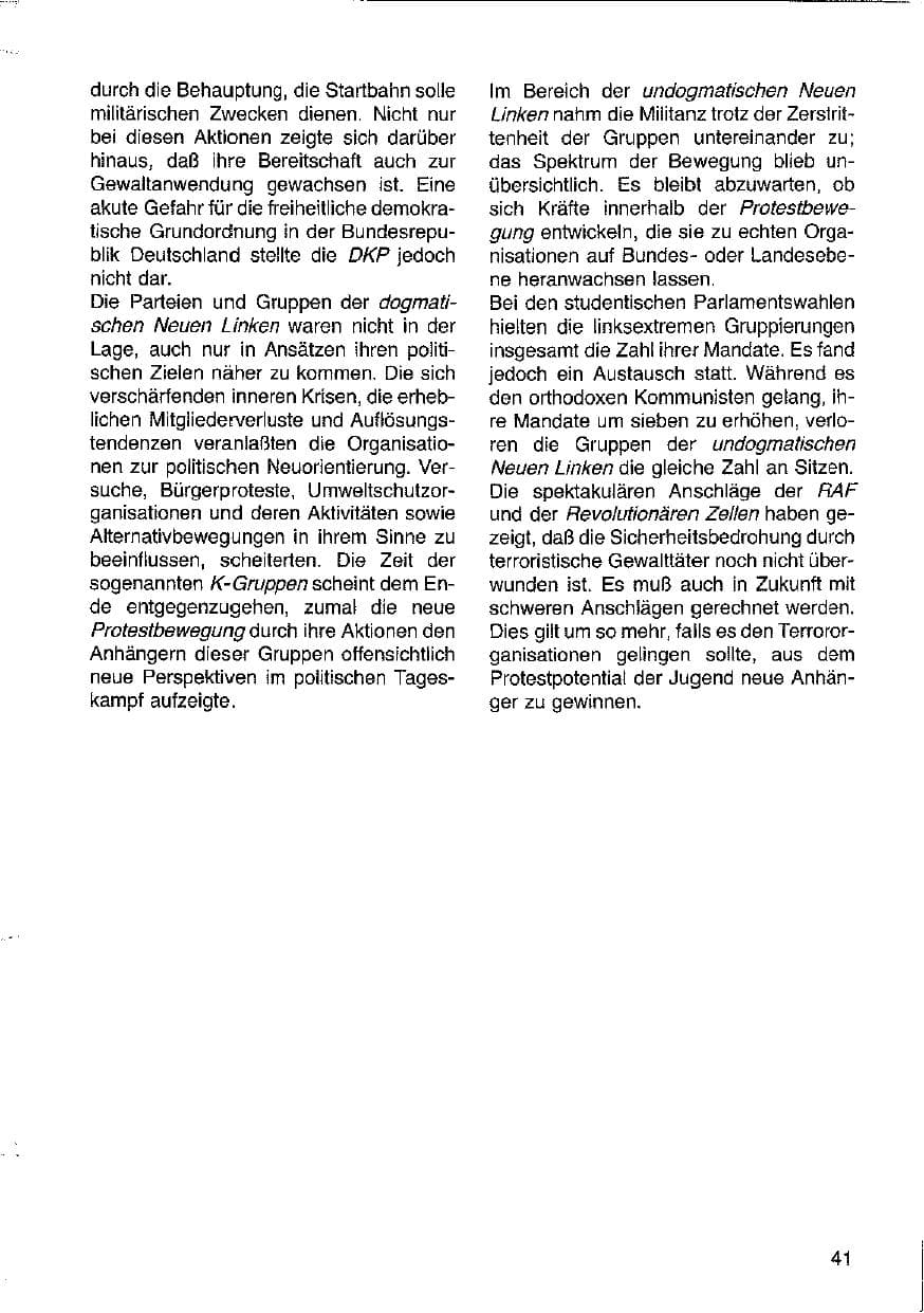 Seite 42 des Verfassungsschutzbericht 1981 Hessen