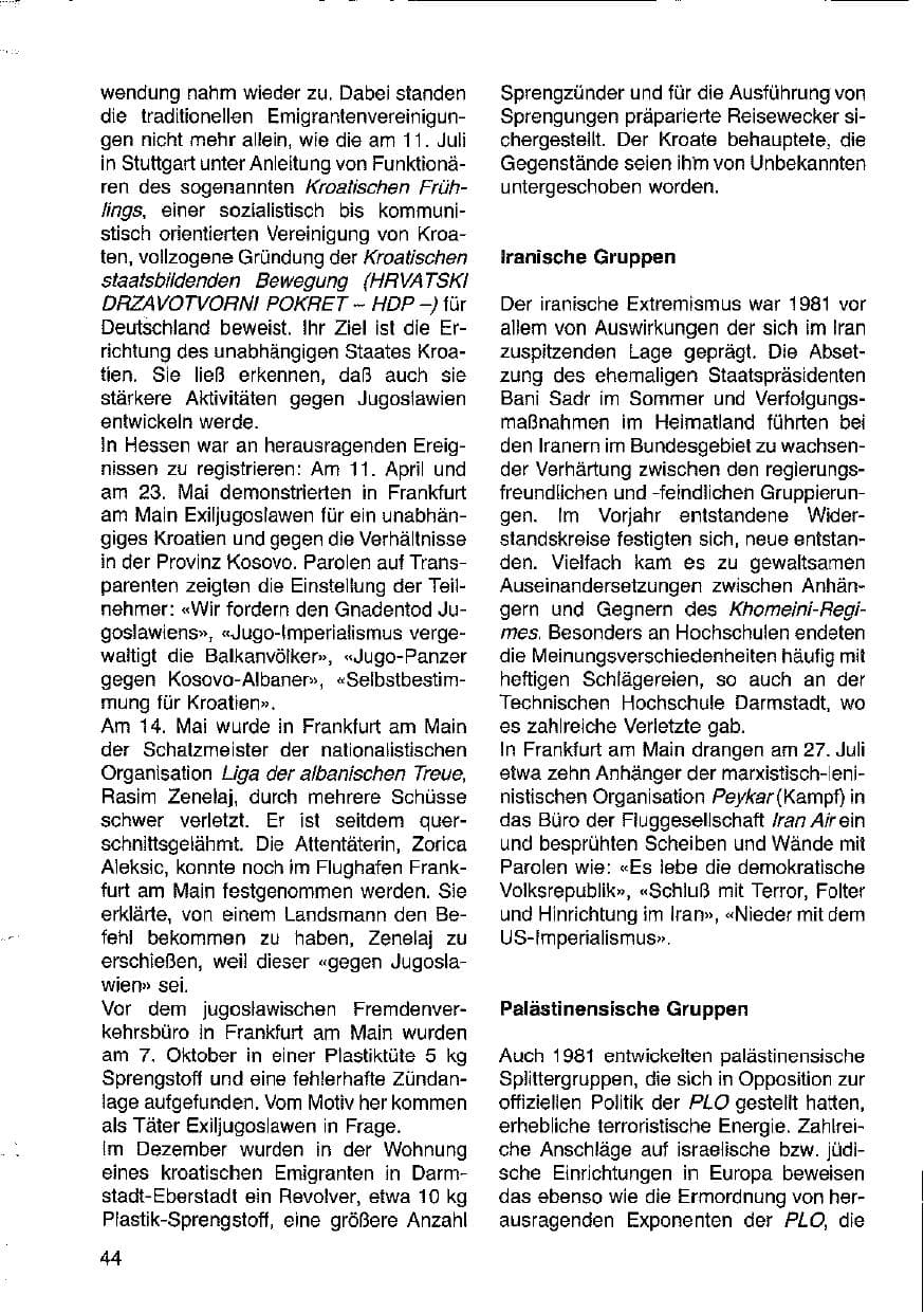 Seite 45 des Verfassungsschutzbericht 1981 Hessen