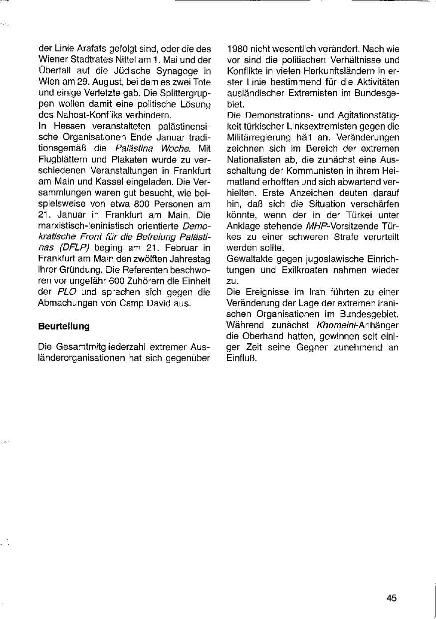 Seite 46 des Verfassungsschutzbericht 1981 Hessen
