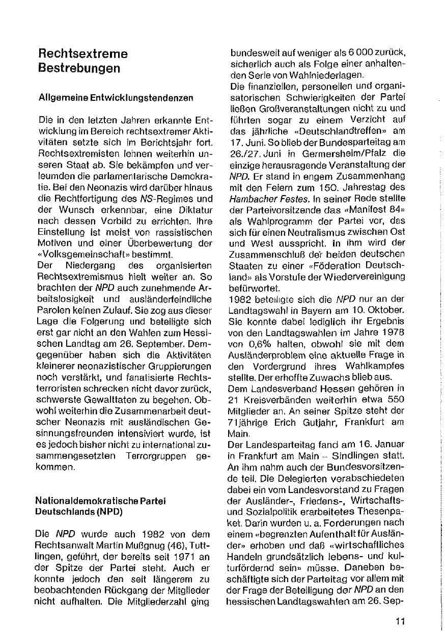 Seite 12 des Verfassungsschutzbericht 1982 Hessen