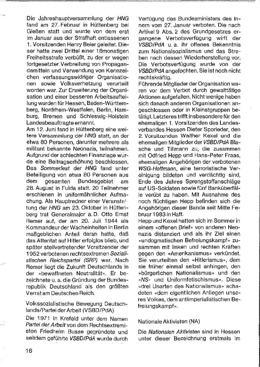 Seite 17 des Verfassungsschutzbericht 1982 Hessen