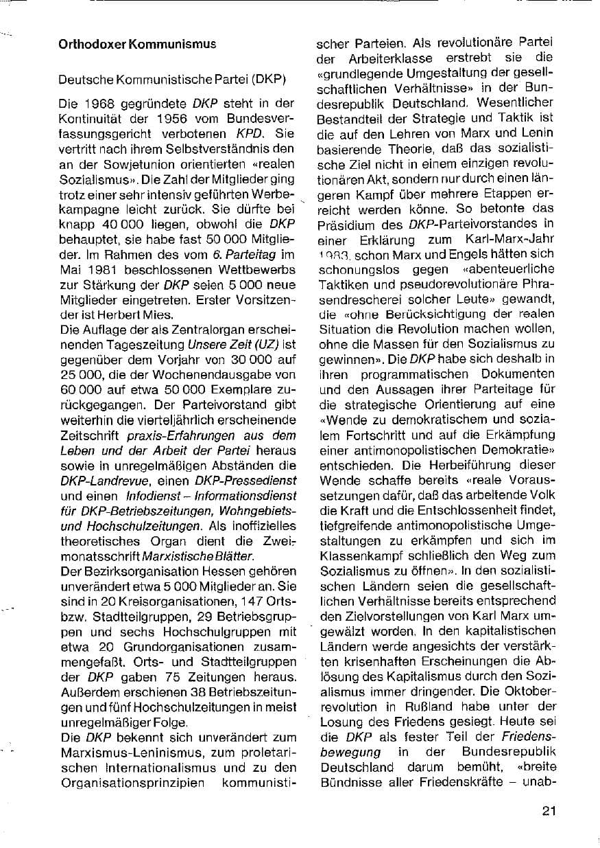 Seite 22 des Verfassungsschutzbericht 1982 Hessen