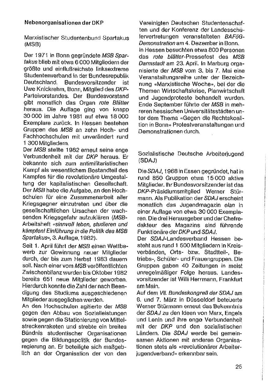 Seite 26 des Verfassungsschutzbericht 1982 Hessen