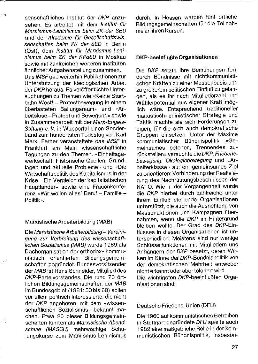 Seite 28 des Verfassungsschutzbericht 1982 Hessen