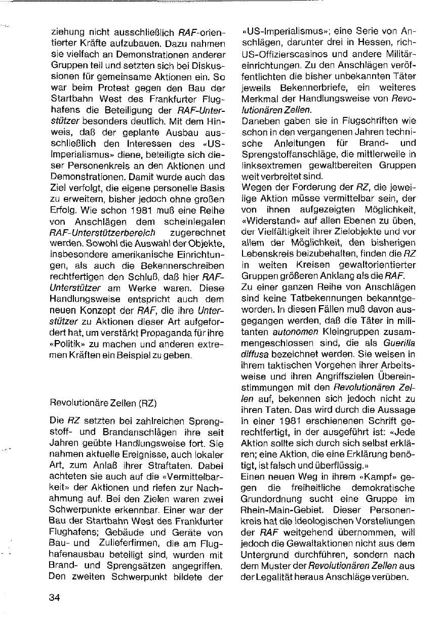 Seite 35 des Verfassungsschutzbericht 1982 Hessen