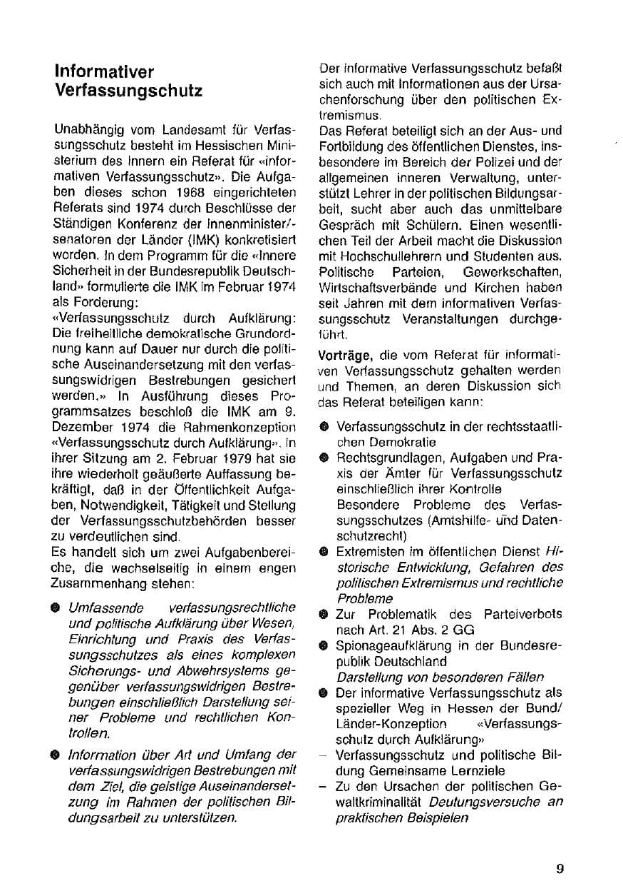 Seite 10 des Verfassungsschutzbericht 1982 Hessen
