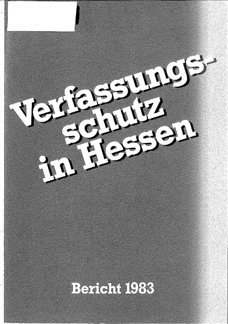 Seite 1 des Verfassungsschutzbericht 1983 Hessen
