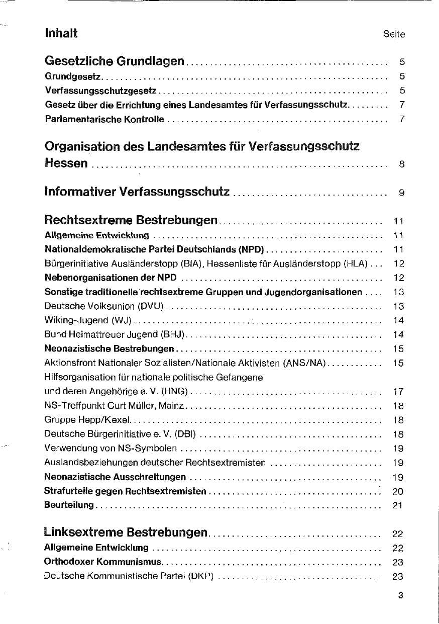 Seite 3 des Verfassungsschutzbericht 1983 Hessen