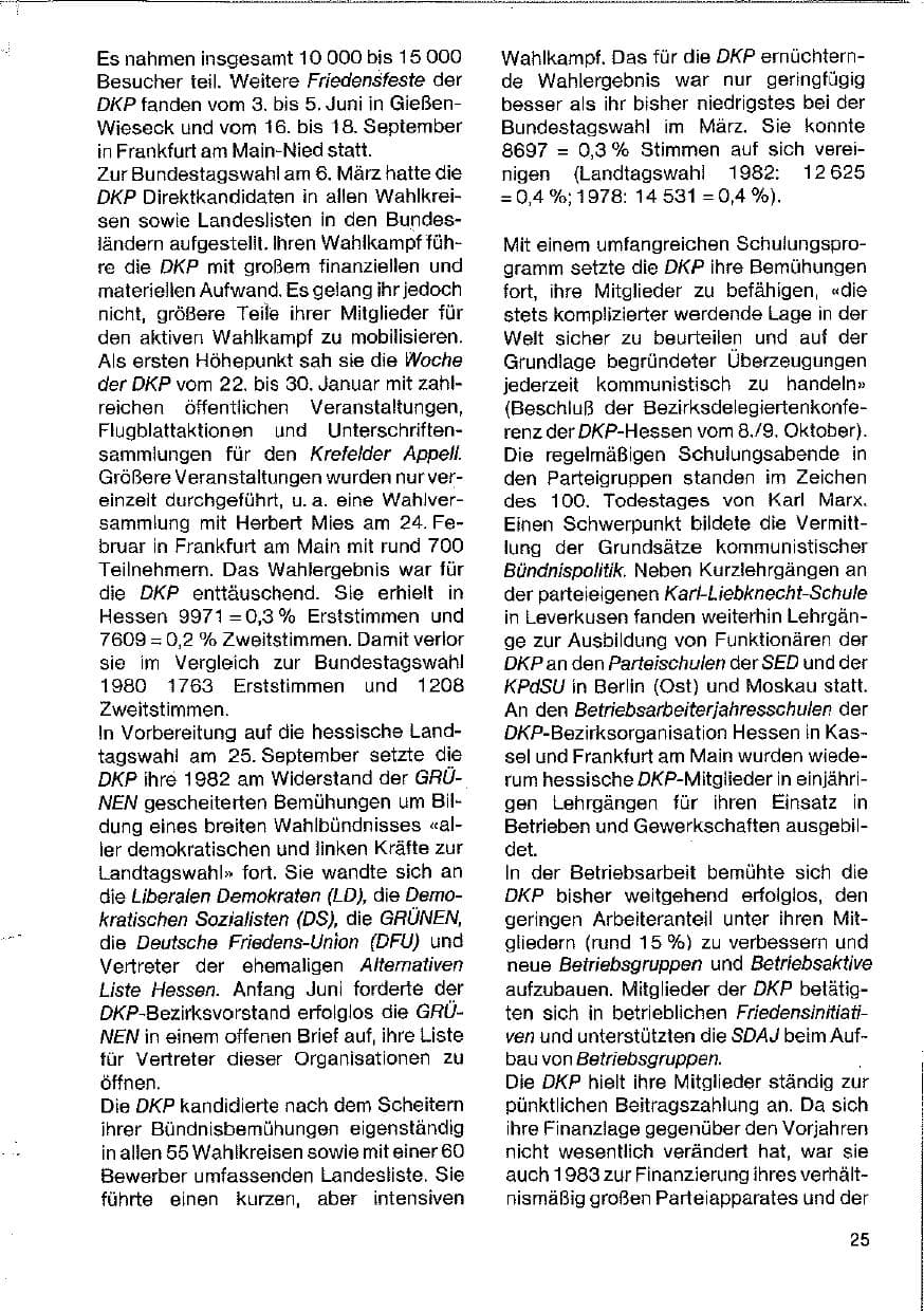 Seite 25 des Verfassungsschutzbericht 1983 Hessen