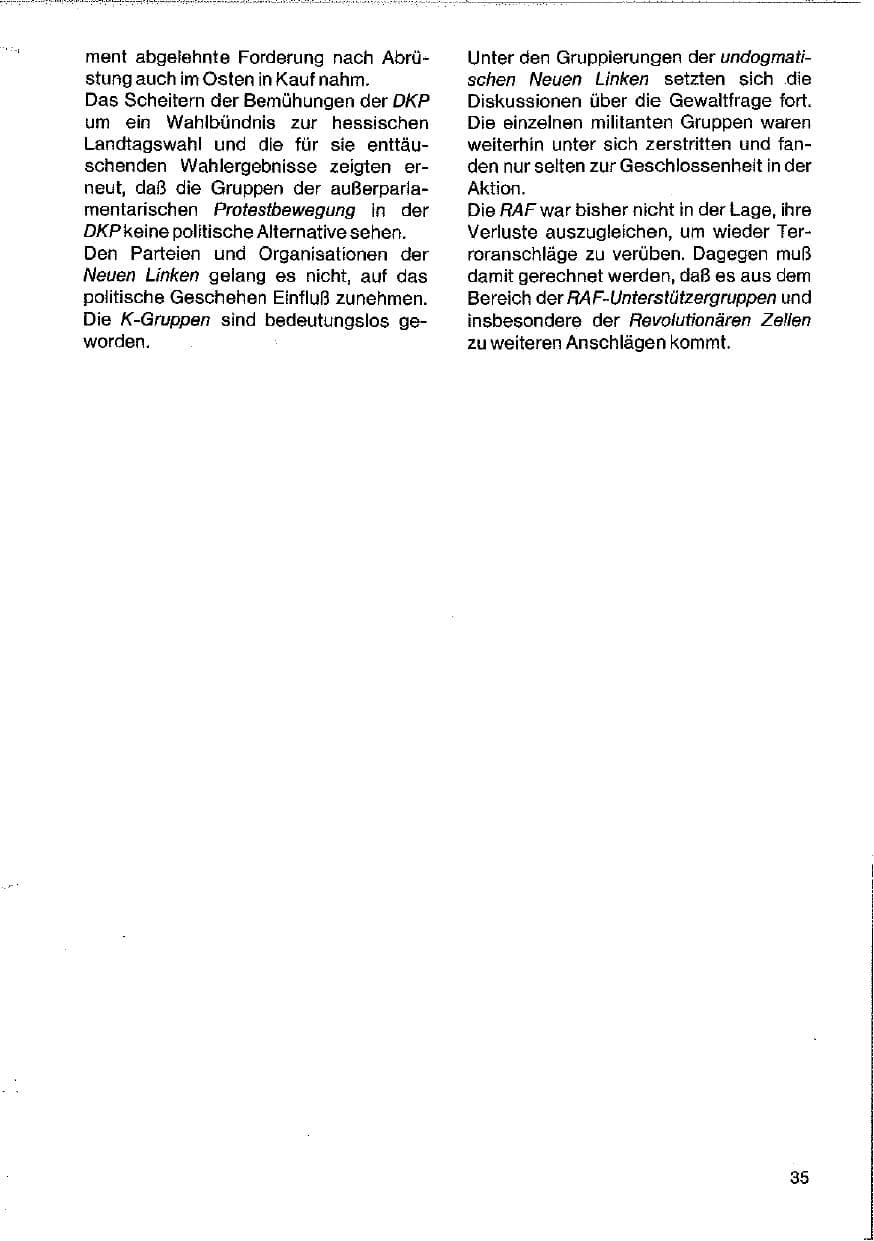 Seite 35 des Verfassungsschutzbericht 1983 Hessen