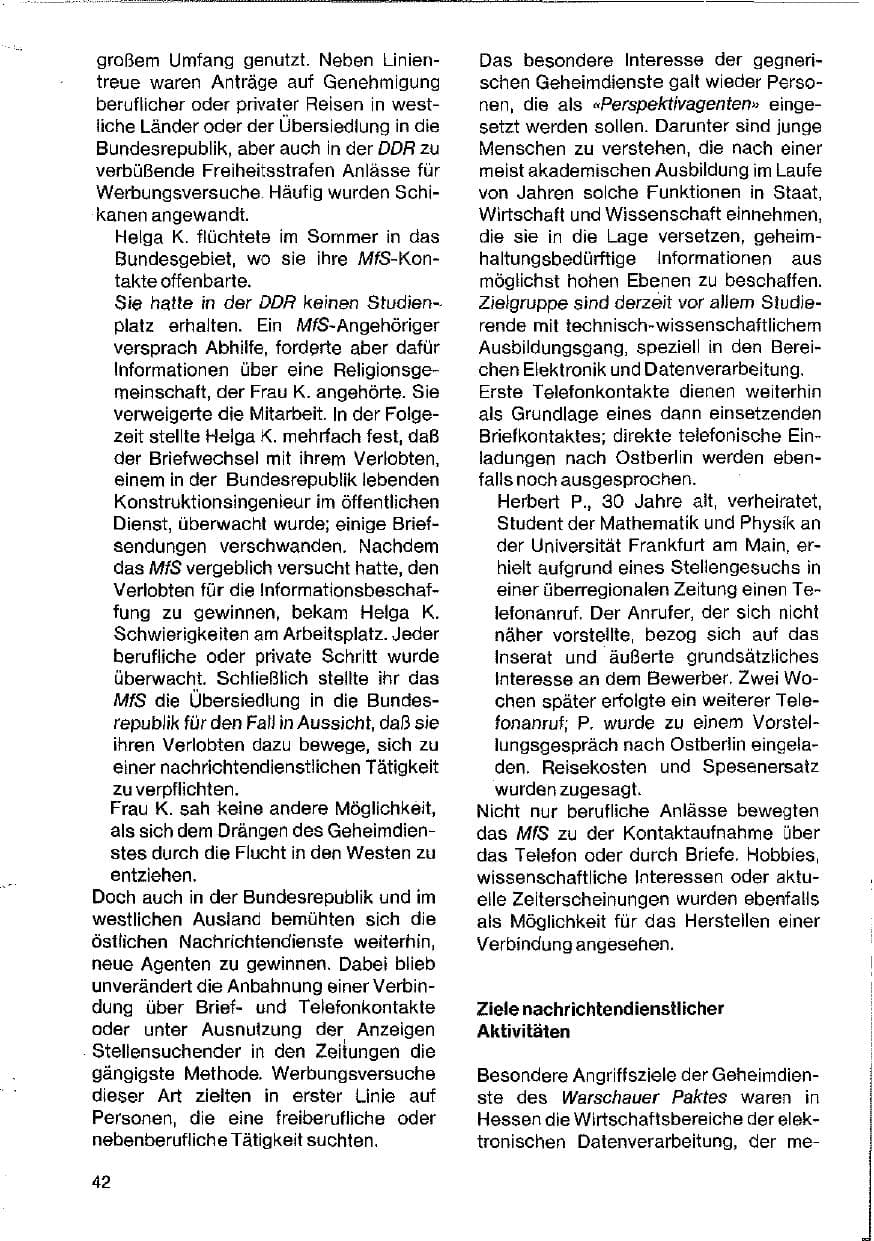 Seite 42 des Verfassungsschutzbericht 1983 Hessen